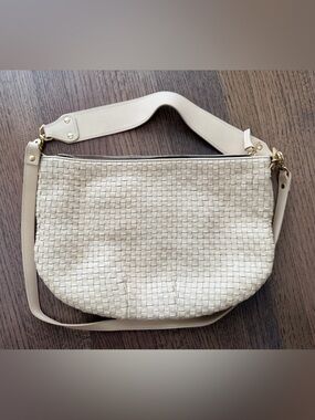 Clare V. Moyen Messenger in woven cream